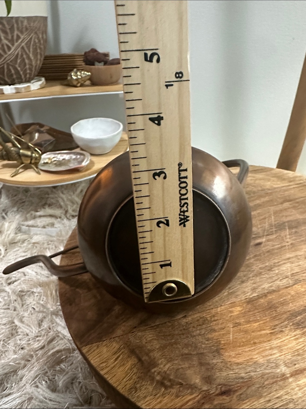 Vintage Copper Tone Small Watering Can Stamped With An “A” On The Bottom - Picture 15 of 17